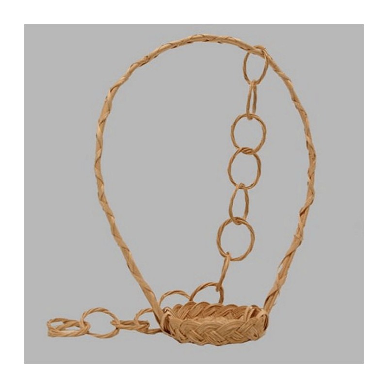 Rieten mand 9 cm ketting van riet