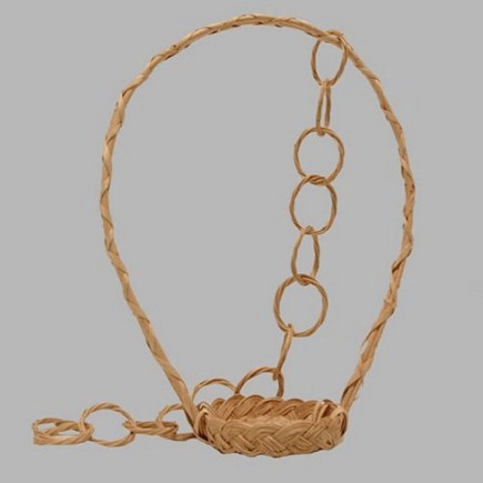 Rieten mand 9 cm ketting van riet