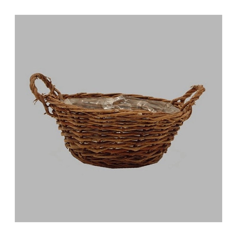Panier rond fine en rotin 24 cm H 9 cm