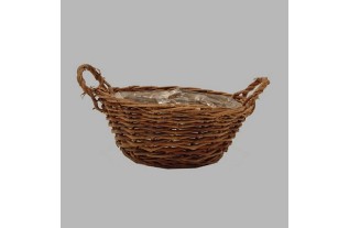 Panier rond fine en rotin 24 cm H 9 cm