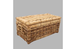 Panier Rotan avec oreilles et couvercle, 70 x 35 x 30 cm