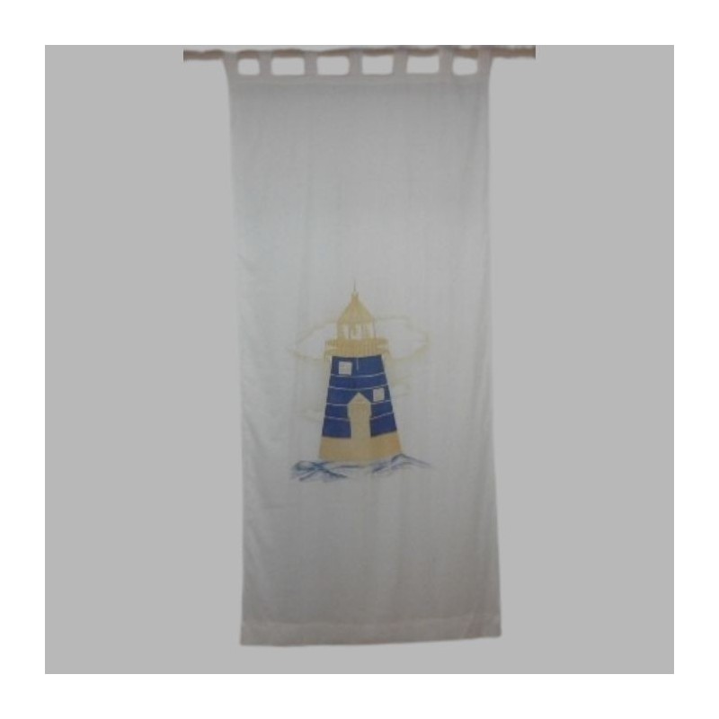 Gordijn met vuurtoren design ophanging met lussen 105 x 238 cm