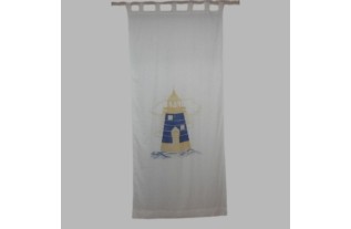 Gordijn met vuurtoren design ophanging met lussen 105 x 238 cm