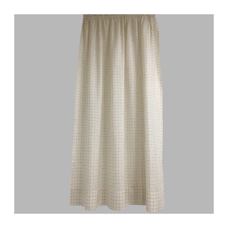 Overgordijn wit met rood/blauw kruisjes Hoogte 150 1 stuk Overgordijn wit met rood/blauw kruisjes Hoogte 150 1 stuk