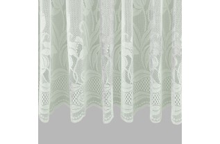 Rideau voilage blanc avec bord fleuri Hauteur 140 cm Largeur 107 cm.
