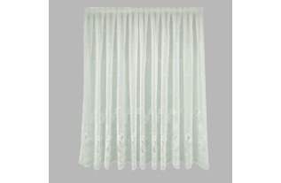 Vitrage wit met bloemen rand Hoogte 140 cm Breedte 0,75 cm