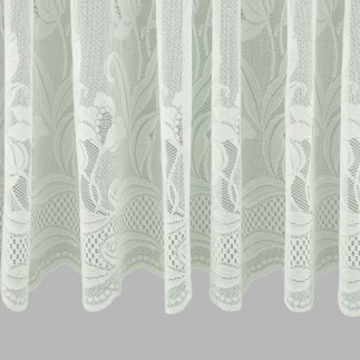 Rideau voilage blanc avec bord fleuri Hauteur 140 cm Largeur 0,75 cm.