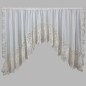 Elegant Arched Voile Curtain in Ecru with Ruffles and Lace