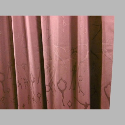 Brown Curtain with Dancing Figure Motif