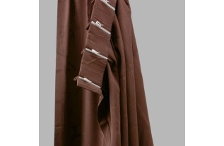 Rideau Brun avec Motif de Figures Dansantes