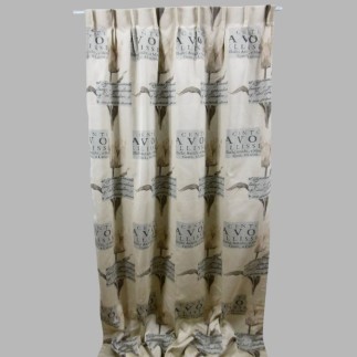 Beige Gevoerd Gordijn met Tulp Motief