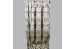 Rideau Beige Doublé avec Motif de Tulipes