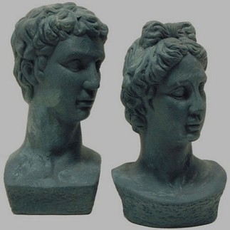 Ceramics heads treated with Decoration Paint