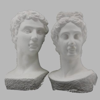 Set of 2 Ceramic Objects – Treated with Decoration Paint Snow White