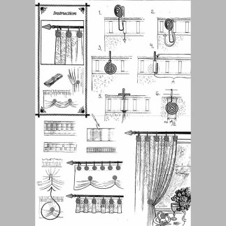Gordijn wegtrek beugel 110 x 60 mm zwart