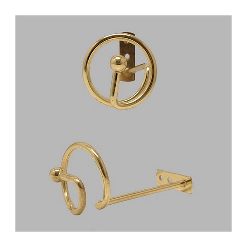 Crochet draperie spirale en laiton 55 mm longueur 14 cm 2 pieces