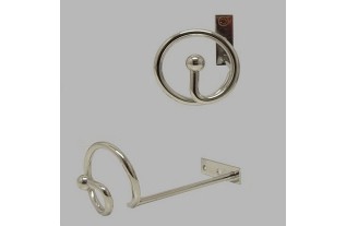 Crochet draperie spirale chrome 55 mm longueur 14 cm