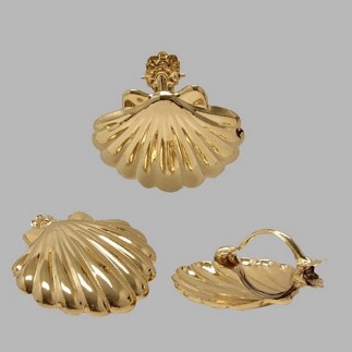 Coquillage avec clip en laiton 9 x 9 cm 4 pcs