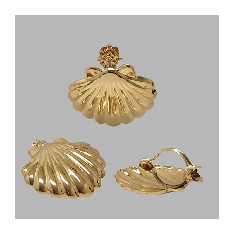 Coquillage avec clip en laiton 9 x 9 cm 4 pcs Coquillage avec clip en laiton 9 x 9 cm 4 pcs