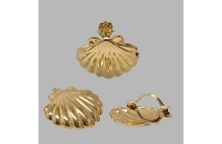 Coquillage avec clip en laiton 9 x 9 cm 4 pcs