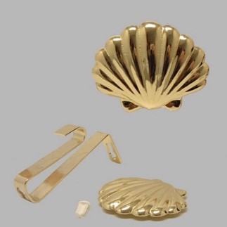 Curtain holdback seashell brass 13 x 8 cm 1 pieces