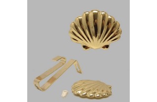 Curtain holdback seashell brass 13 x 8 cm 1 pieces