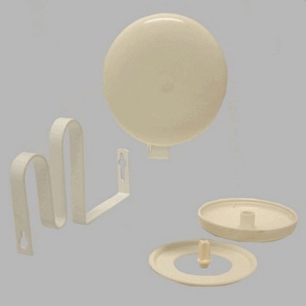 Drapeerhaak dubbel met DIY bekleding knop wit 18 cm 2 stuks