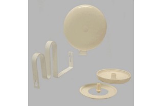 Swagholder double with DIY fabric button white 18 cm 2 pcs