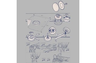 Crochet draperie double avec bouton tissu brico blanc 18 cm 2 pc