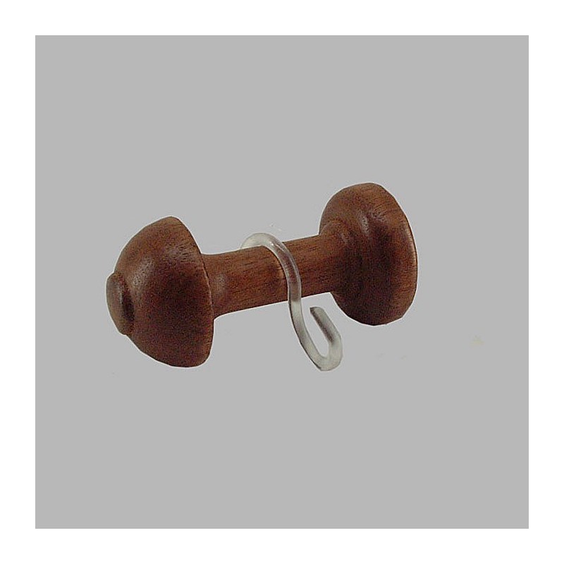 Embrasse houder met haken notelaar licht hout 85 x 40 mm 2 stks Embrasse houder met haken notelaar licht hout 85 x 40 mm 2 stks