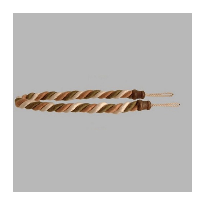 Embrasse cordon tourné avec 3 couleurs longueur 80 cm Embrasse cordon tourné avec 3 couleurs longueur 80 cm