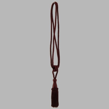 Curtain tie back glossy with 1 tassel color carmine red per piece