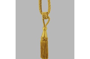 Curtain tie back glossy with 1 tassel color gold per piece