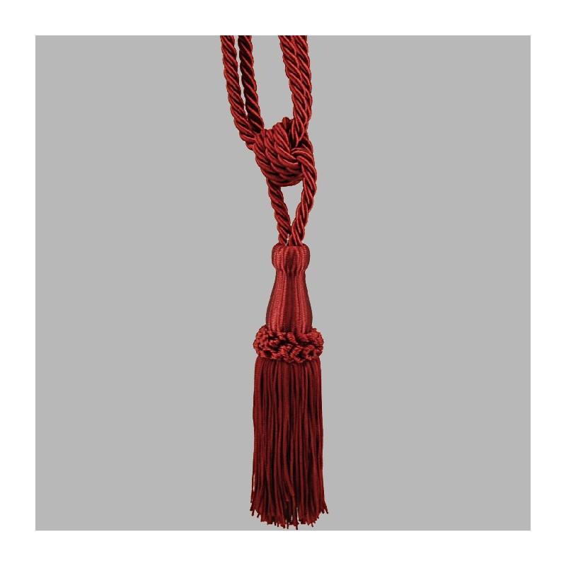 Embrasse ophaalkoord glans met 1 flos kleur medici red per stuk Embrasse ophaalkoord glans met 1 flos kleur medici red per stuk