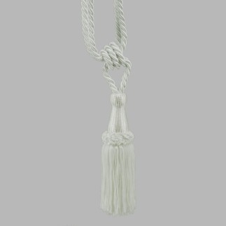 Curtain tie back glossy with 1 tassel color snow white per piece