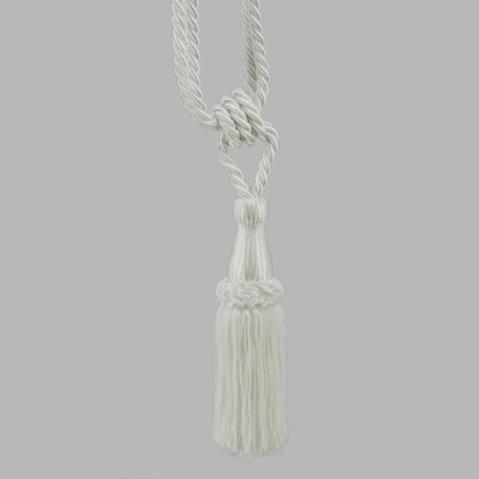 Curtain tie back glossy with 1 tassel color snow white per piece
