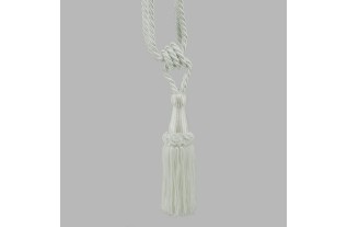 Curtain tie back glossy with 1 tassel color snow white per piece