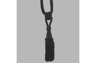 Curtain tie back glossy with 1 tassel color st helena blue per piece