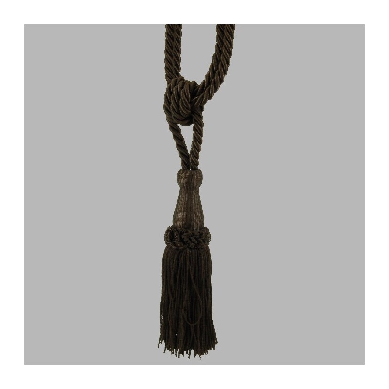 Curtain tie back glossy with 1 tassel color Umber Brown per piece Curtain tie back glossy with 1 tassel color Umber Brown per piece