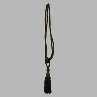 Curtain tie back glossy with 1 tassel color Umber Brown per piece