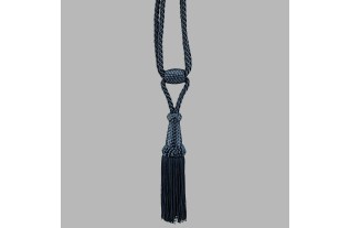 Curtain tie back glossy with 1 tassel color Santorini Blue per piece