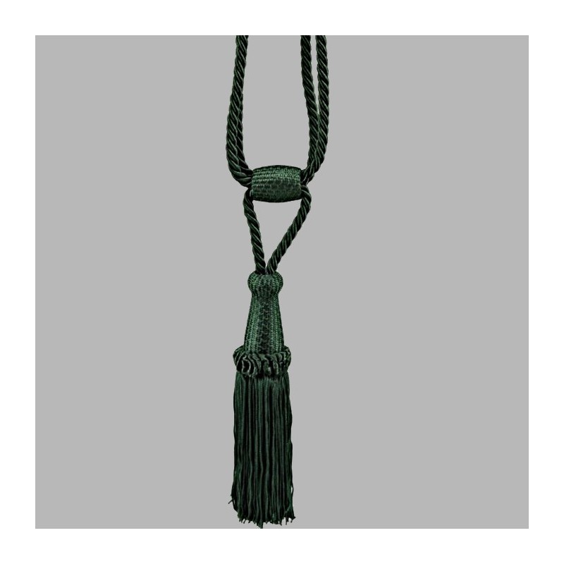 Curtain tie back glossy with 1 tassel color venetian green per piece Curtain tie back glossy with 1 tassel color venetian green per piece
