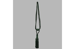 Curtain tie back glossy with 1 tassel color venetian green per piece