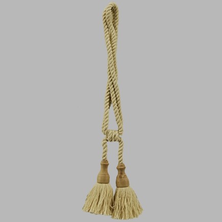 Embrasse ophaalkoord naturel 2 flossen met hout per stuk