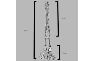 Embrasse pour rideaux naturel 2 glands avec bois par pièce