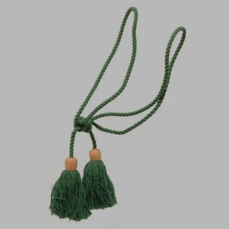 Curtain tie back with 2 tassels color green Length 55 cm