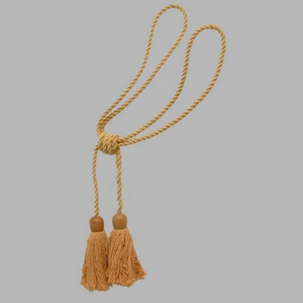 Curtain tie back with 2 tassels color yellow Length 55 cm