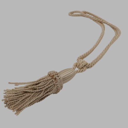 Embrasse ophaalkoord glans met 1 flos kleur beige Lengte 75 cm