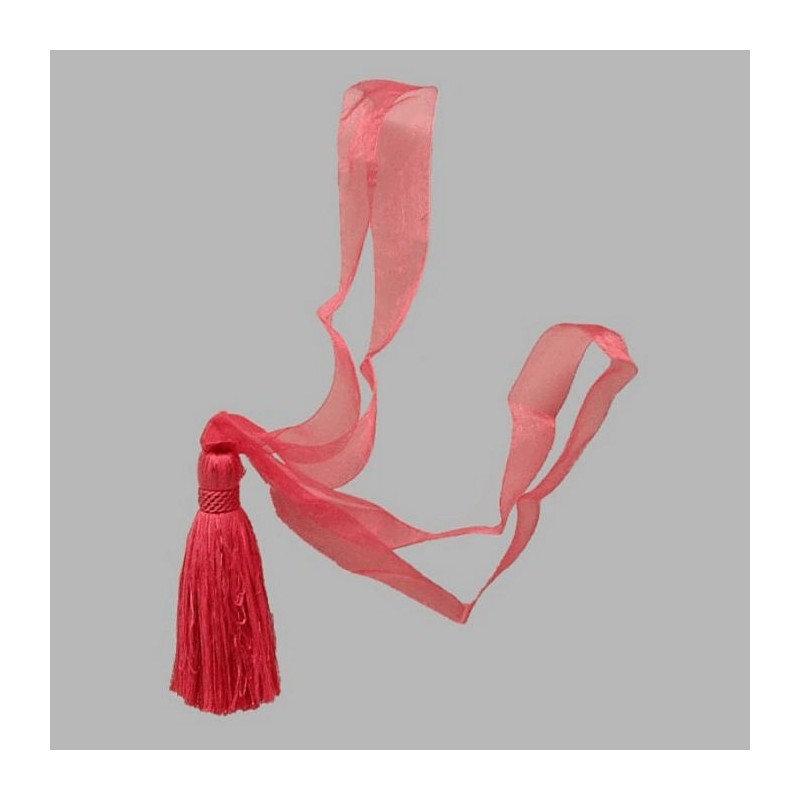 Embrasse organza met 1 flos kleur rose Lengte 50 cm Embrasse organza met 1 flos kleur rose Lengte 50 cm