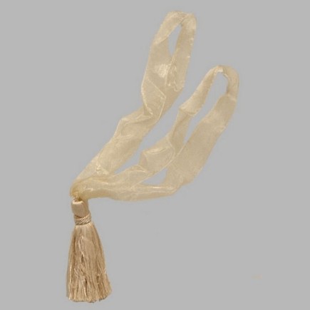 Embrasse organza met 1 flos kleur wit goud Lengte 50 cm